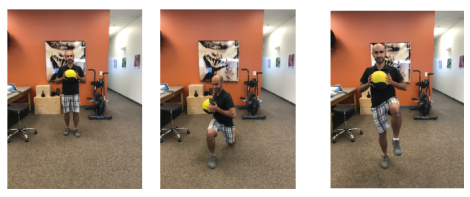 walking lunges with a medicine ball